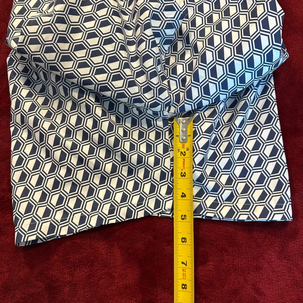 Retromarine New York Mens XL Swim Trunks Navy White Geometric Honeycomb Anchor - Picture 7 of 10